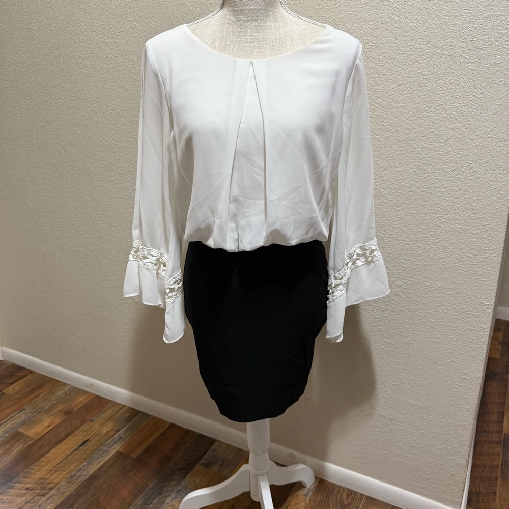 I.N. San Francisco Black & White Dress - Size Medium